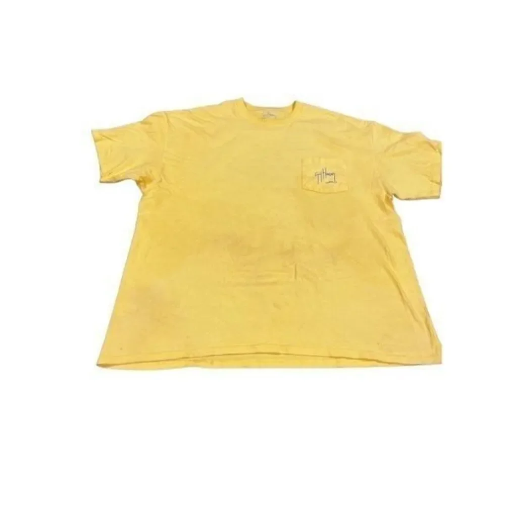 Vintage Guy Harvey Marlin Boat blue-Print Yellow Tee - Picture 4 of 8